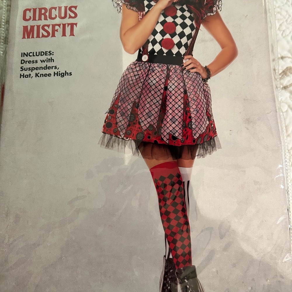 Spirit Circus Misfit Dress with Red and Black Checkered Design